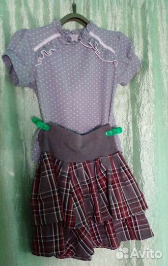 Форма школьная пакетом серая на девочку до 134б.у