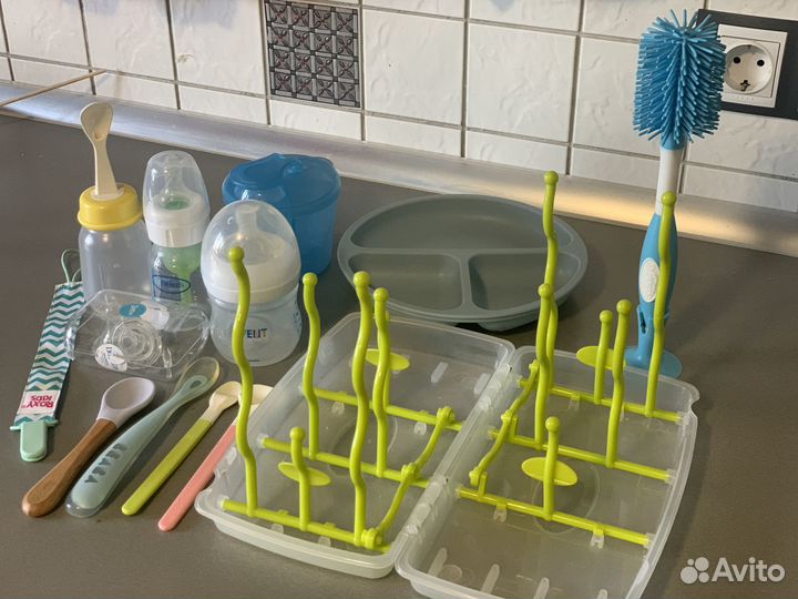 Бутылочки, ершик avent, dr. Browns, pigeon