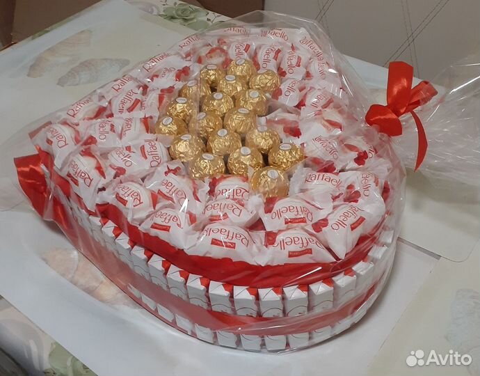 Сердце из конфет премиум класса