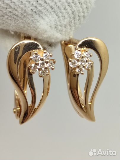 Серьги золотые 585 пробы