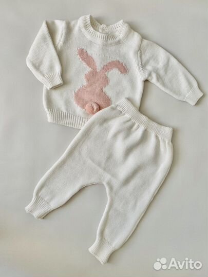 Вязаный костюм для новорожденных 0-12мес