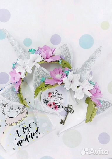 Ободоки единорога с цветами