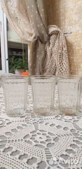 Стаканы и рюмки граненные стекло