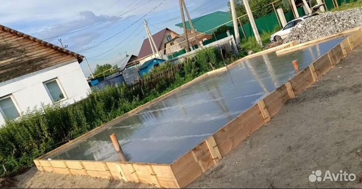 Фундамент бетонные работы отмостки заезды