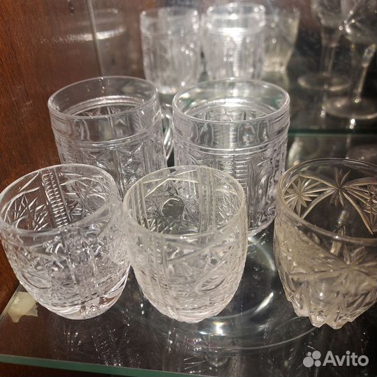 Рюмки, фужеры, бокалы хрустальные
