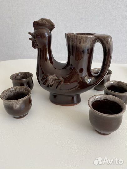 Сервиз графин для водки с рюмками, Болгария