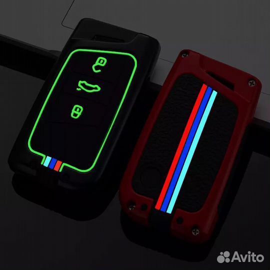 Чехол для ключа Skoda Volkswagen / Шкода Фольксваген металл Black на не выкидной ключ