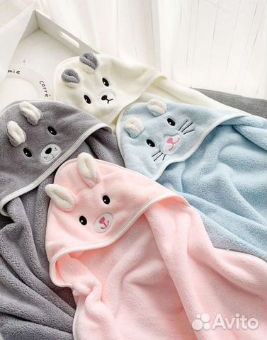 Полотенце с уголком Заяц 110х110 см.микрофибра