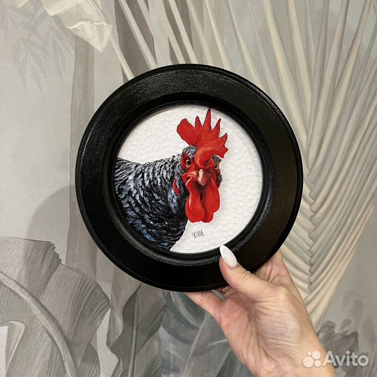 Картина Петух круглая