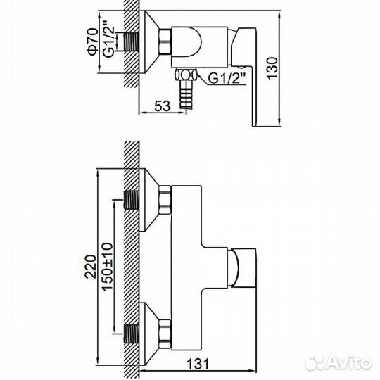 Смеситель для душа Ledeme L2010