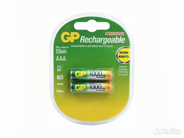 Аккумулятор GP 1000mAh аaa/HR03 NiMh бл/2шт