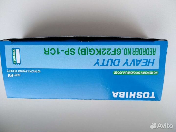 Батарейка Toshiba 6F22 крона