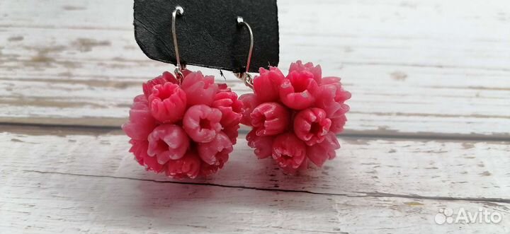 Серьги из полимерной глины ручной