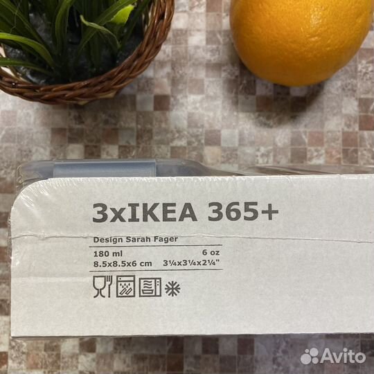 Контейнер для продуктов с крышкой IKEA