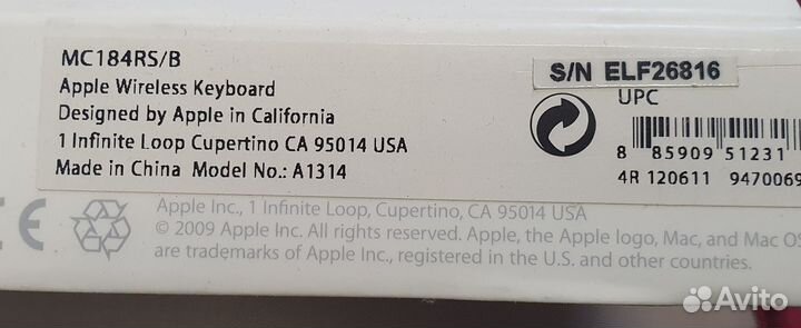 Клавиатура Apple wireless keyboard MC 184 RS/B