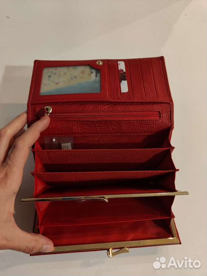 Кошелёк женский кожаный красный в идеале