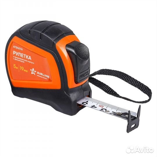 Рулетка в прорезиненном корпусе с фиксатором 5м х