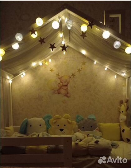 Детская кровать домик из березы