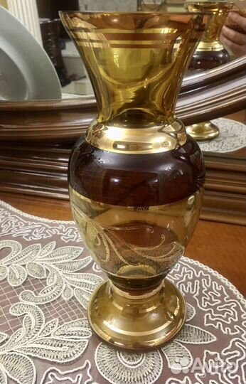 Ваза хрустальная,богемия,чехославакия