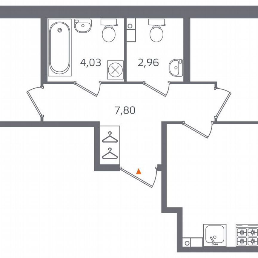 2-к. квартира, 69,6 м², 2/15 эт.