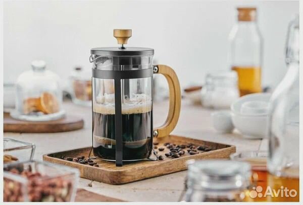 Френч-пресс кофейник Bamboo Black (600 мл) Walmer