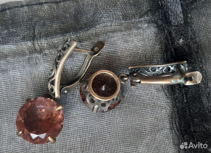 Серьги серебро с султанитом