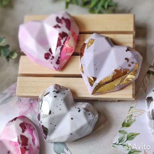 Сердечки мыло ручной работы