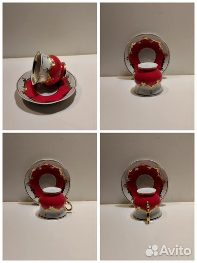 Чайная пара Красный бутон Барановка.Новые