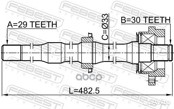 Полуось перед прав 0212Z50RH Febest