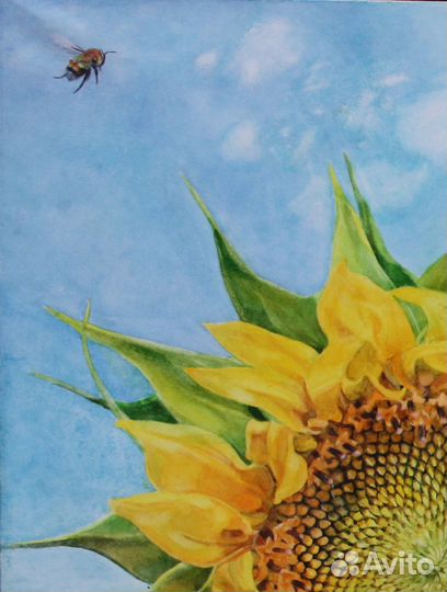 Большая картина акварелью