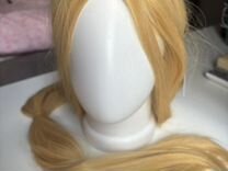 Желтый блонд парик без челки с имитацией кожи