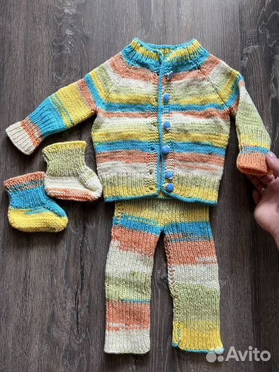 Вязаный костюм детский 62