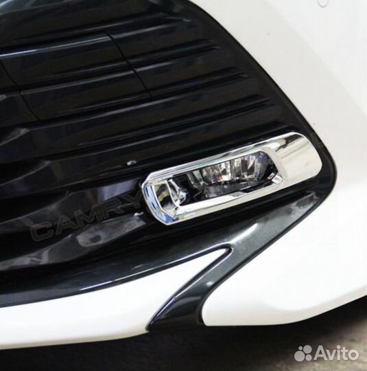 Хром накладки на передние птф Camry V70
