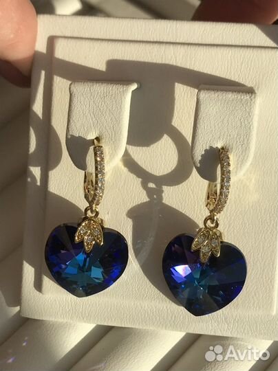 Серьги с кристалами swarovski