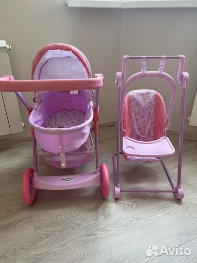 Коляска и качели беби борн