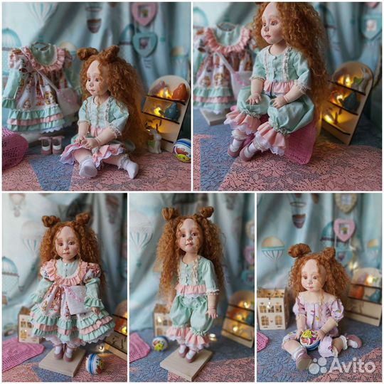 Текстильная кукла ручной работы. Рост 56 см