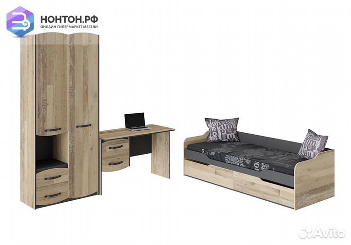 Спальный гарнитур Кристофер фон серый / олд стайл