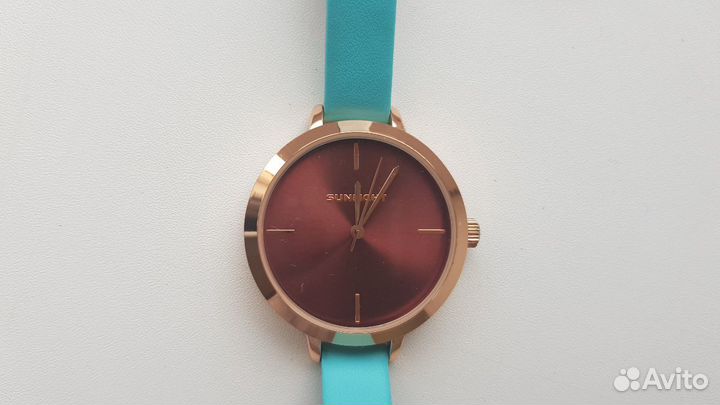 Часы sunlight новые бирюзовый ремешок