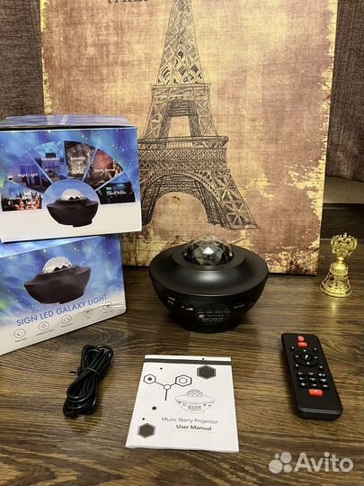 Ночник проектор звездного неба с блютуз колонкой