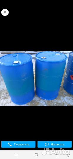 Бочка пластиковая 200 литров в наличии 2 штуки