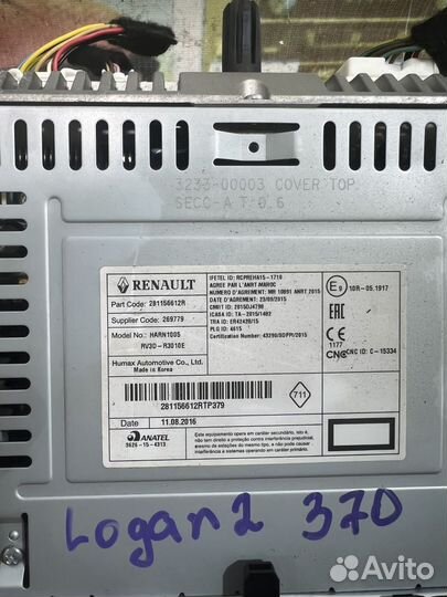 Магнитола штатная Рено Логан 2