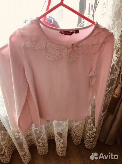 Блузка школьная 3 шт. размер 122 + кофта теплая