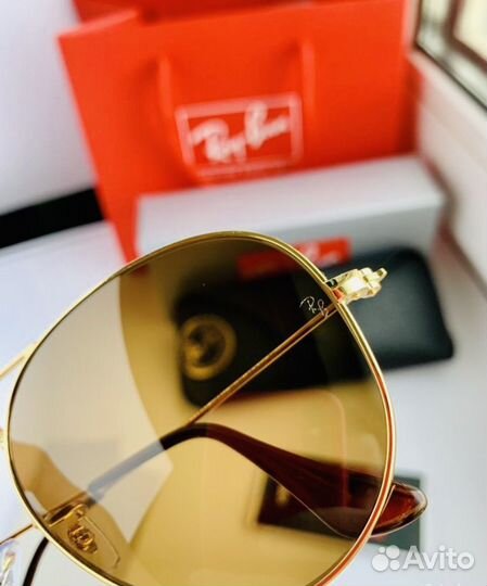 Очки ray ban aviator коричневые