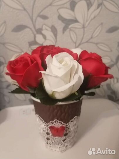 Розы из мыла