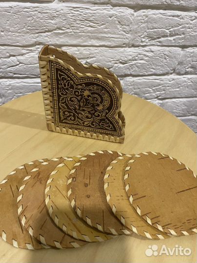 Набор подставок из бересты