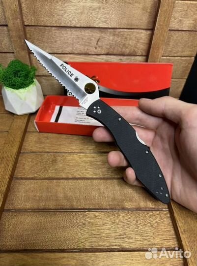 Нож Spyderco police черный