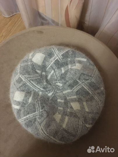 Берет зимний ангора и шерсть