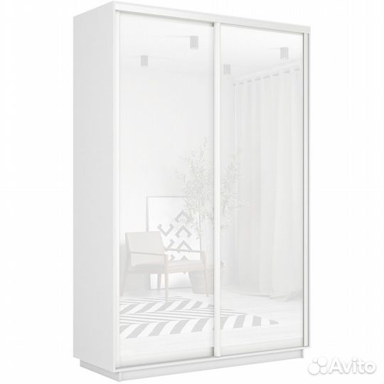 Шкаф-купе 2-дверный шкаф Оптим Двери Стекло Белое