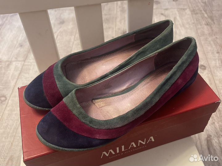 Балетки натуральная замша