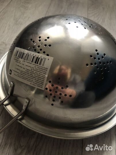 Дуршлаг с ручкой из нержавеющей стали диаметр 22